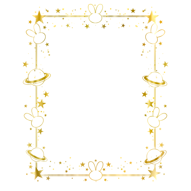 Cute cosmic bunny frame.