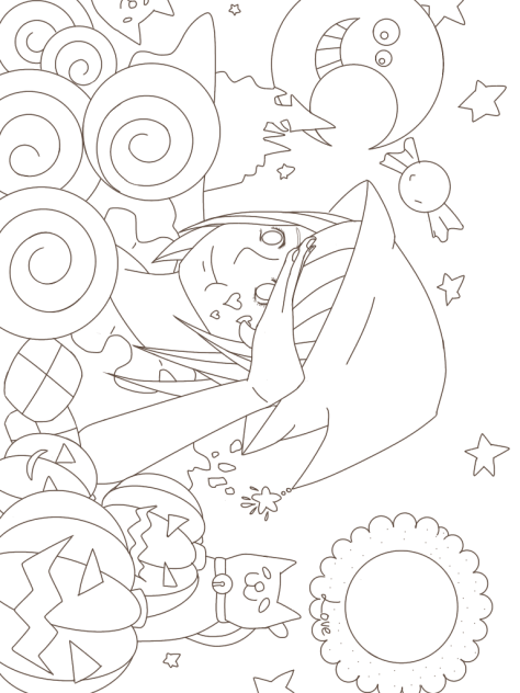 【線画】The Halloween Night