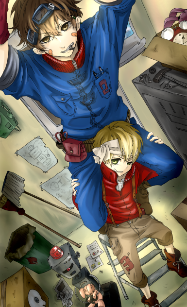 巨大ロボット修理中