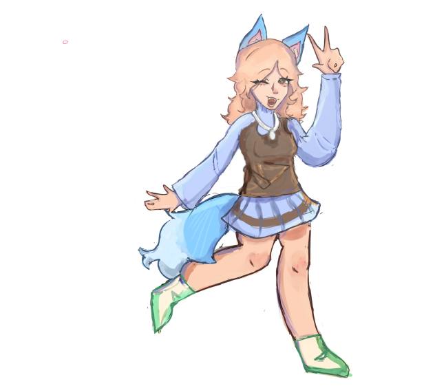 A redrawing of blue_raspberri’s Oc!
