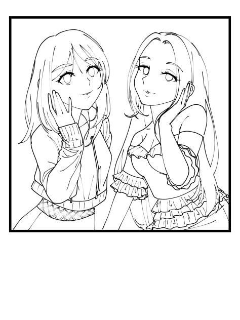 Me & @usee_konosagi Selfie 1(Lineart)