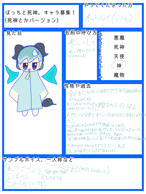 キャラ募させていただいたんご