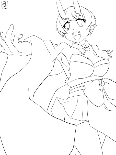 赤鬼ちゃん　line art