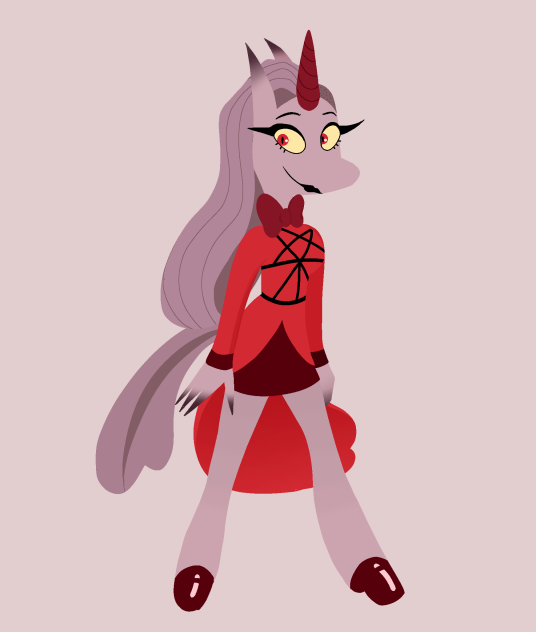 Indigo in official hazbin unicorn style