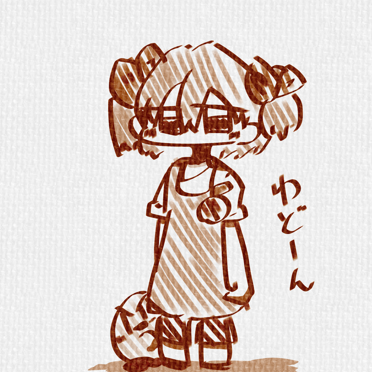 ワッチミー　手描きイラスト おそろいのニットアイテム🧶 ふわもこ！ #お絵描き#イラスト#イラスト