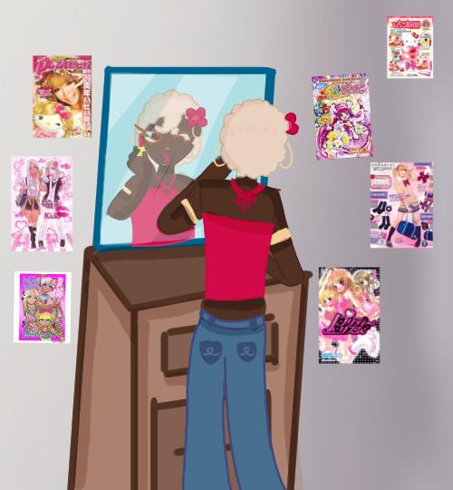 putting on make up
