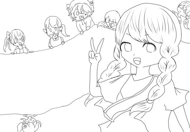 my happy birthday！！線画
