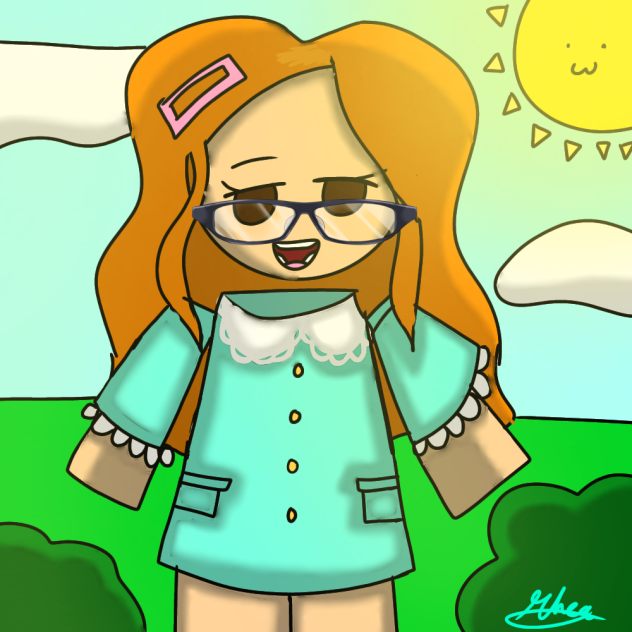 My Roblox avatar with long hair