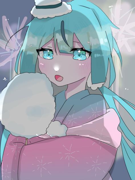 花火とわたあめ