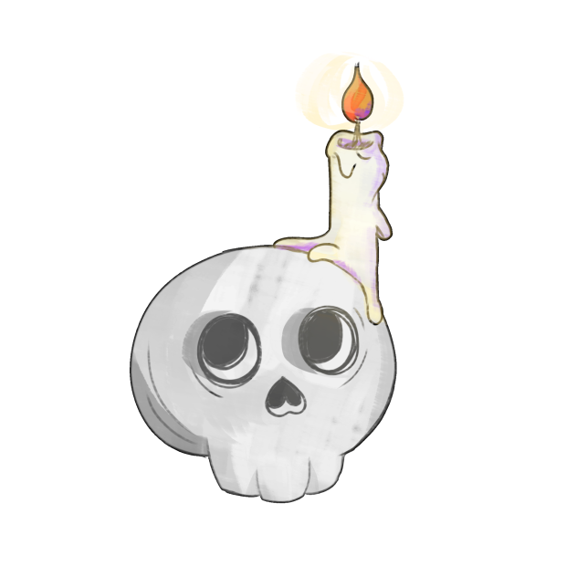 skull with candle
