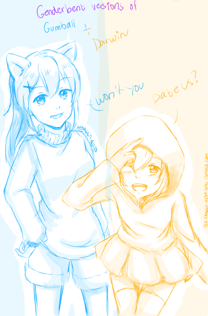 Gumball and Darwin Genderbend