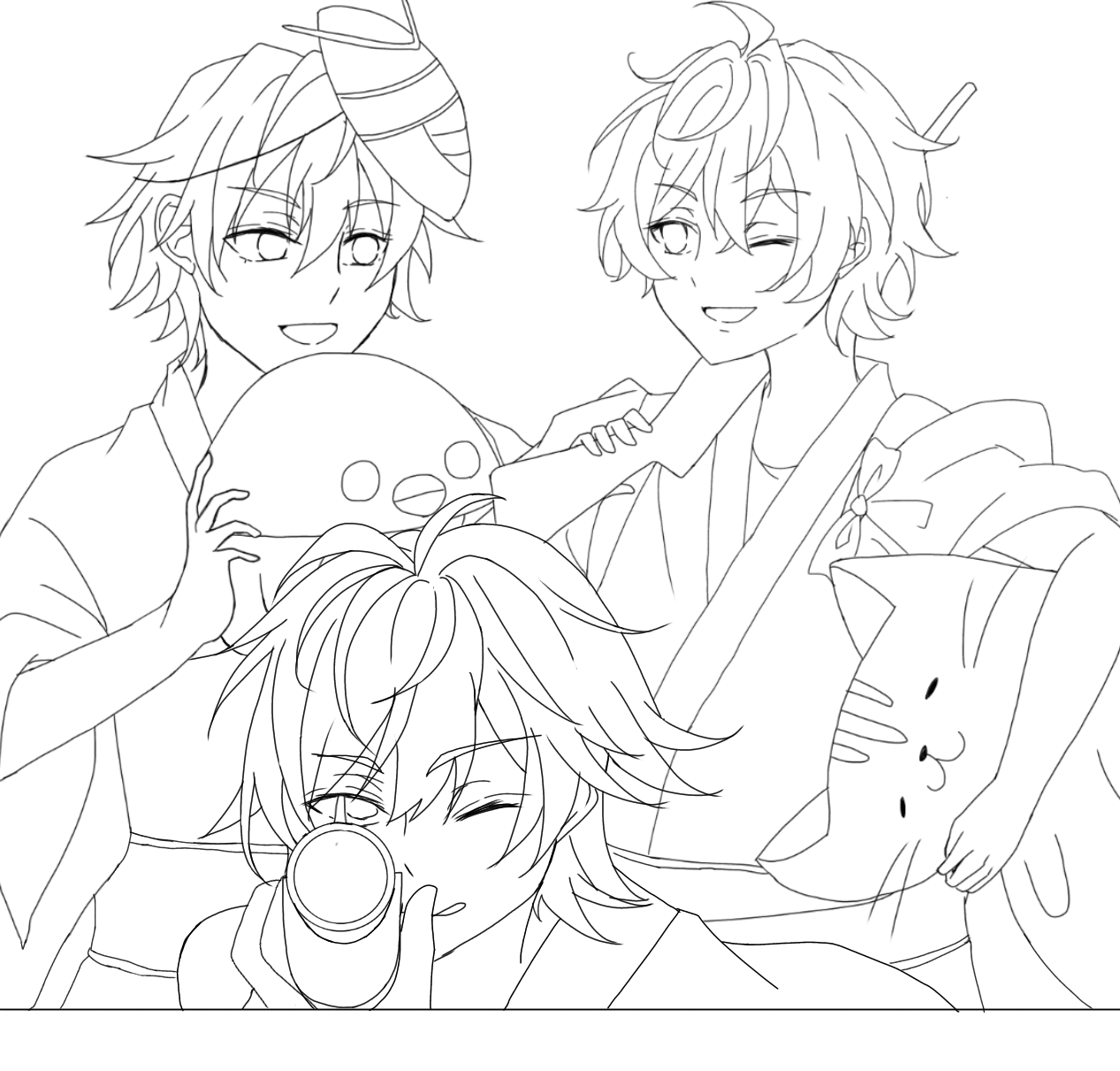 夏祭り 塗り絵 - ibisPaint