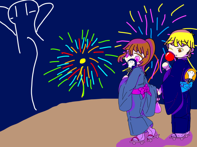 花火の2人