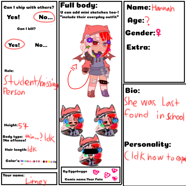 Oc sheet for eggo bego! #2