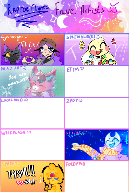 Raptor Flight’s fav artists 2