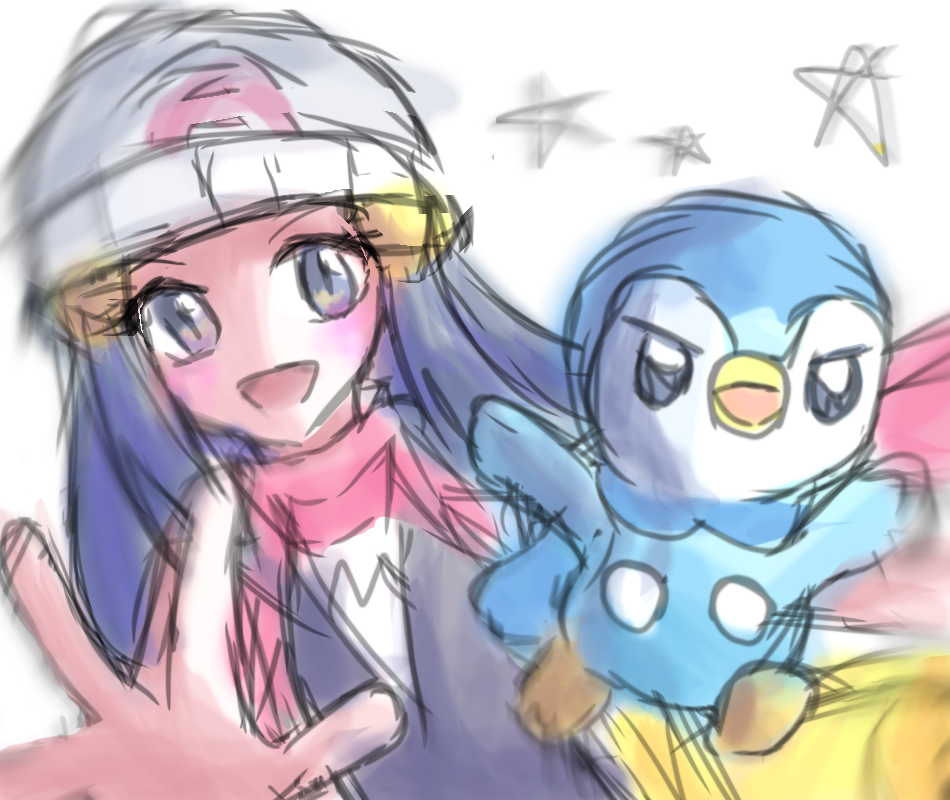 ヒカリ＆ポッチャマ - ibisPaint