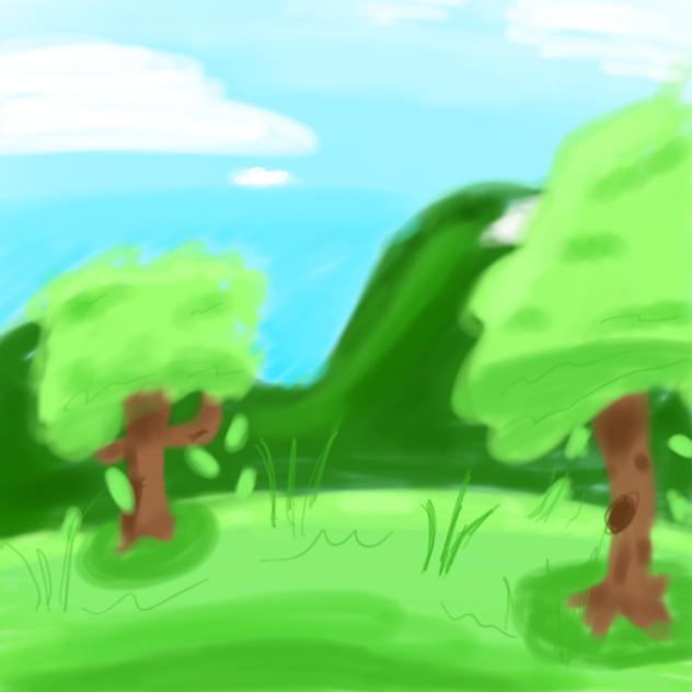 I tried to go Bob Ross