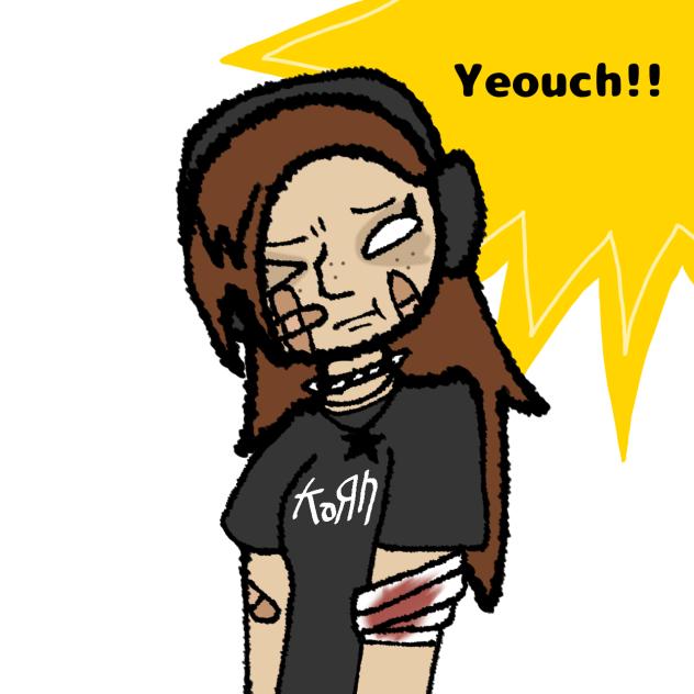 TW slight blood, silly doodle of myself