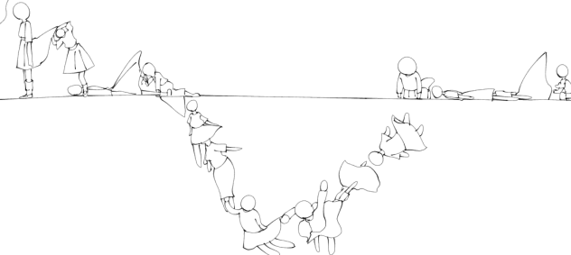 スカートめくり連鎖