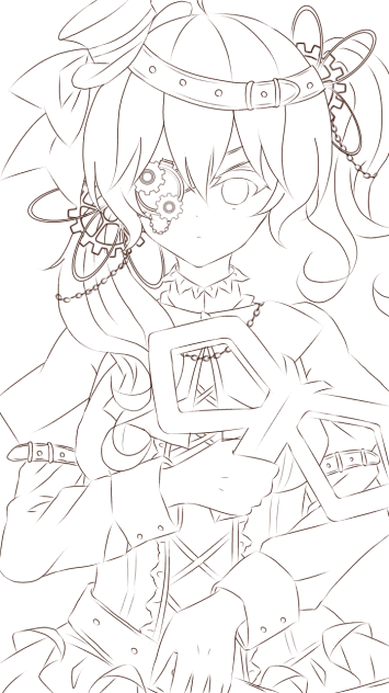 【線画】スチームパンク少女