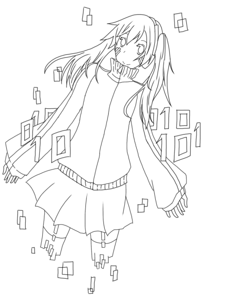 5分クオリティのエネ   線画