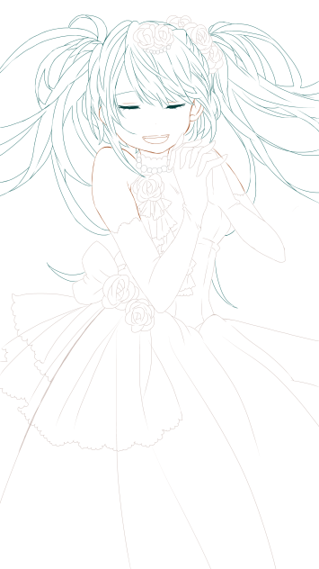 【初音ミク線画】塗ってください