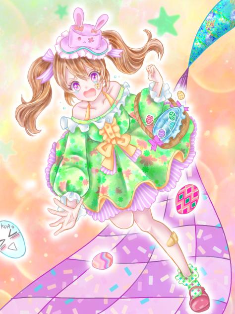 九曜紗千さまの線画で塗り絵しました♪