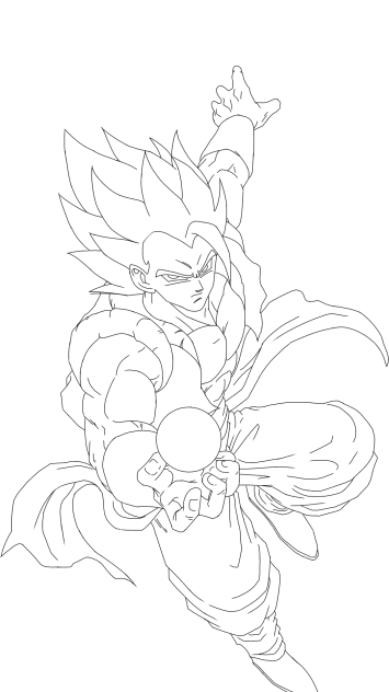 SSB Gogeta clean coloring pages