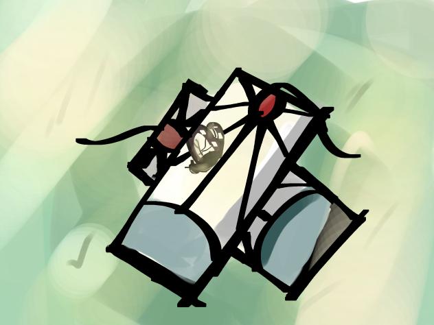 Hanafuda earring in the grass