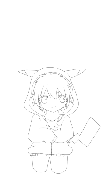 ピカチュウ擬人化 ショタver 【線画】