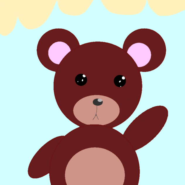 cute waving teddy bear