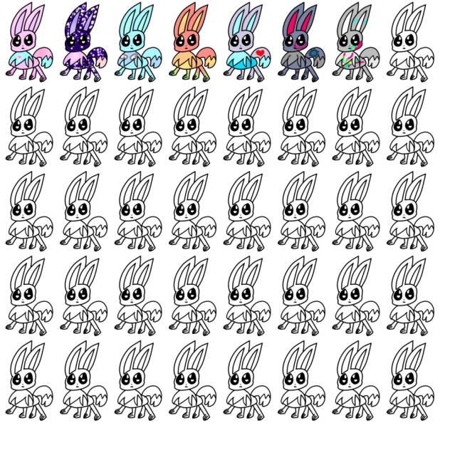 Eevee adoptable mega batch WIP!