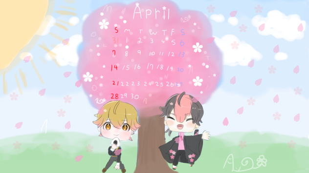 4月壁紙iPad verみこらん