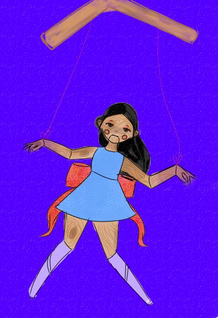 A puppet on a stage (idk)