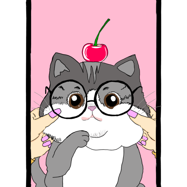 A cute cat 💜 - ibisPaint