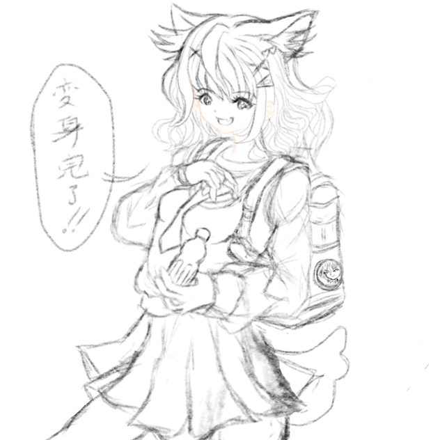 狐擬人化　下書き