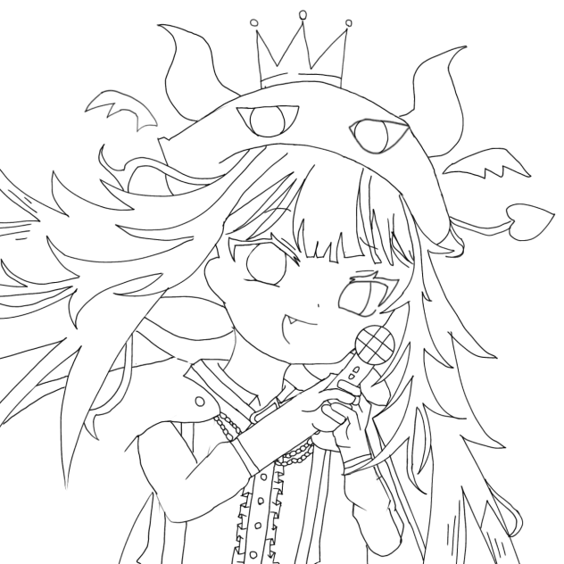 あくびちゃん線画！