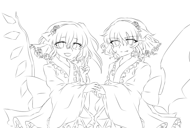 お正月絵 線画