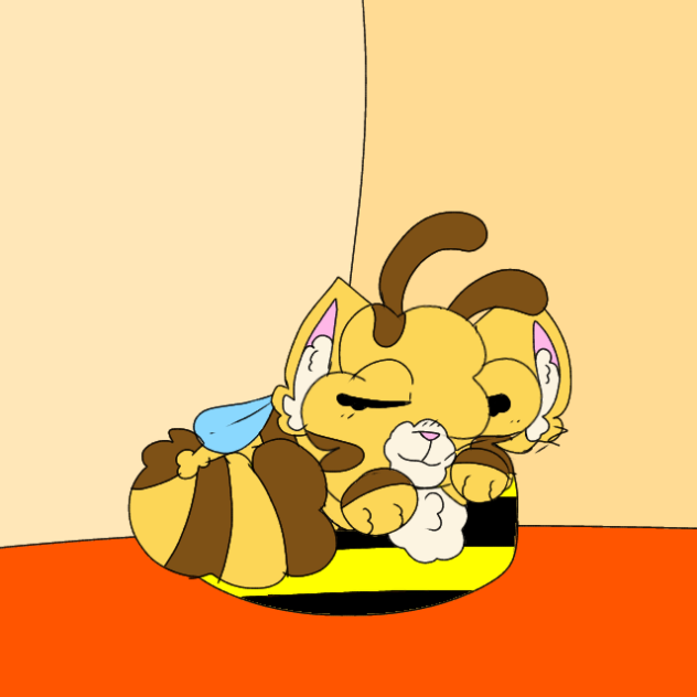 CatBee sleeps🐈🐝❤️💗