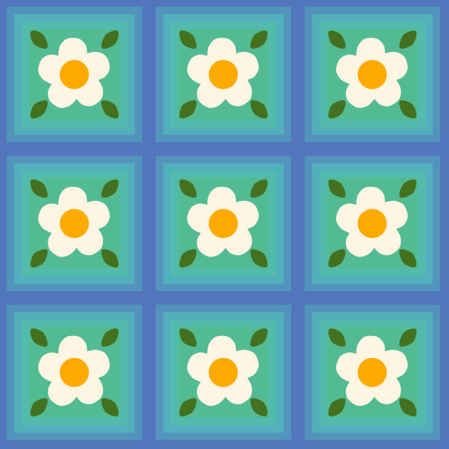 Flower Tiles Wallpaper - ibisPaint