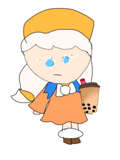 Just cream puff cookie drinking boba - ibisPaint