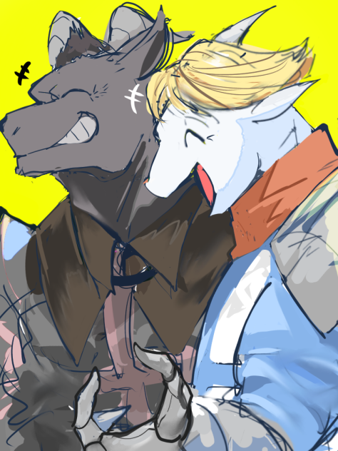 skeb依頼絵　クロとシロ