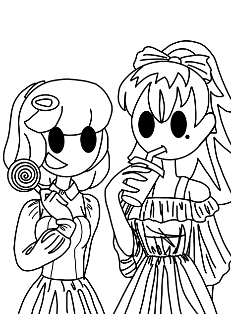 Teardrop and Saw coloring sheet