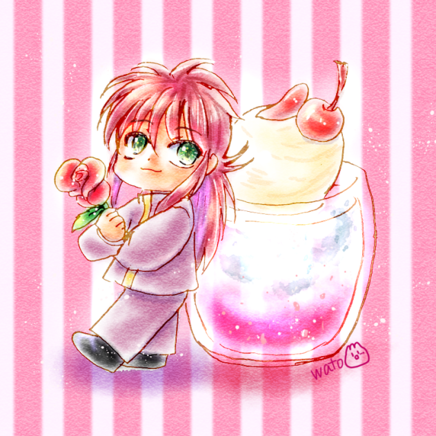 ローズソーダフロートと蔵馬