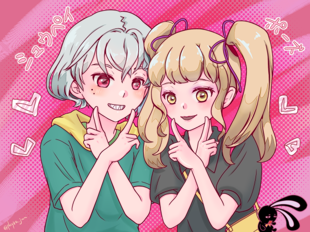 2人でシュウペイポーズ Ibispaint