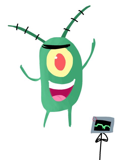 Plankton drawing and Karen too