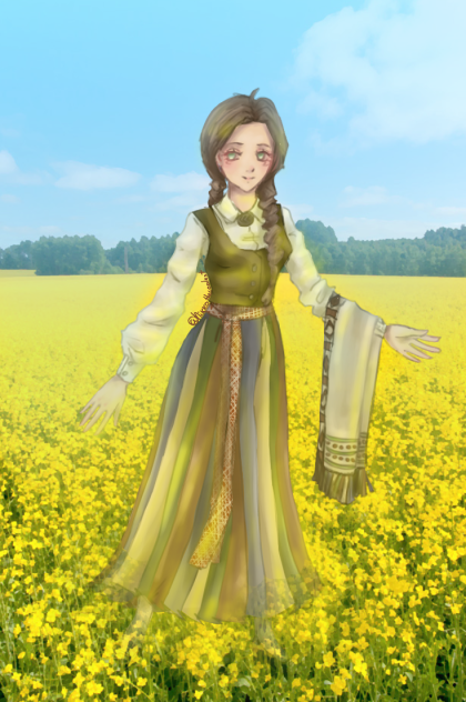 traditional latvian outfit - ibisPaint