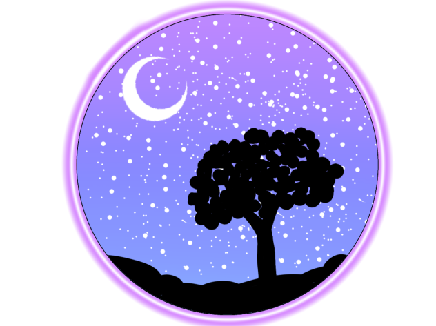 Glowing Circle With Purple Sunset