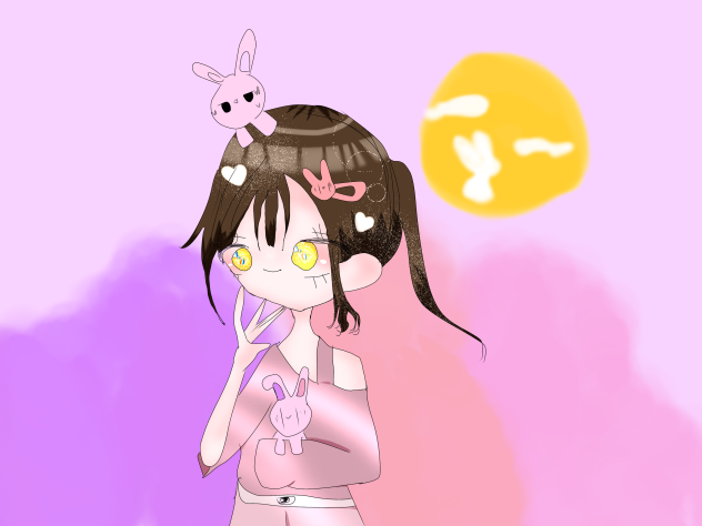 うさぎもちは、月を見る