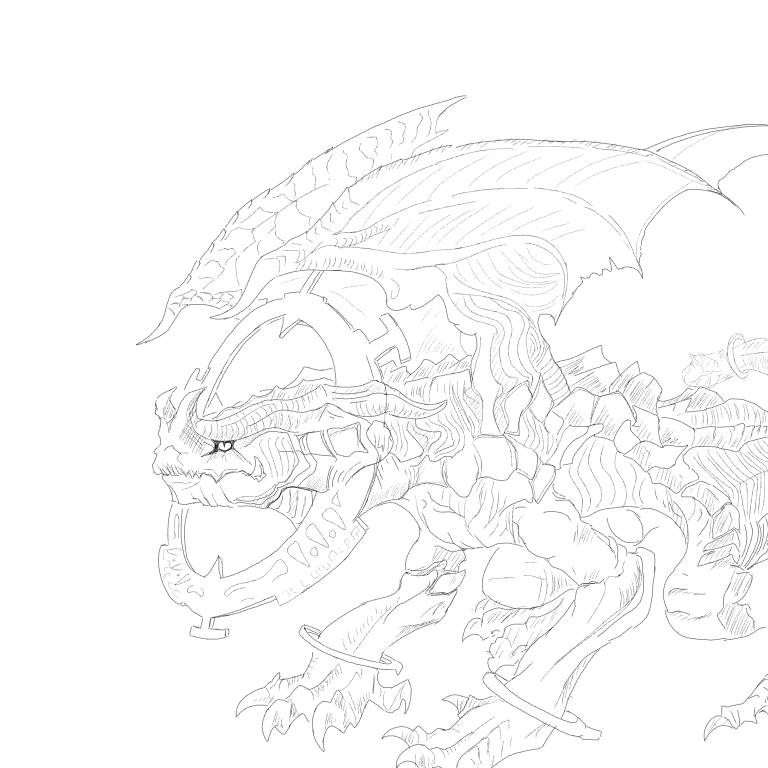 Ff12 リングドラゴン線画 Ibispaint